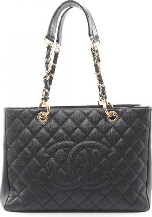 Chanel Black Leather Tote Bag (Pre-Owned)