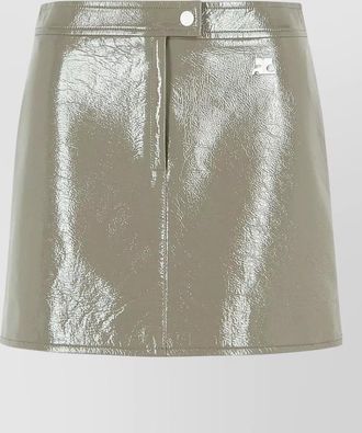 Courr&egrave;ges reedition high waist polyester blend miniskirt