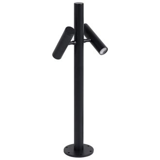 Beliani L&aacute;mpara De Bolardo De Jard&iacute;n Exterior Moderno 61 Cm De Aluminio Led Negro Fluvia