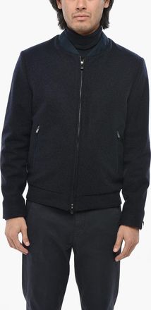 Corneliani Virgin Wool Bomber Jacket SPORTWEAR with Front Zip Corneliani