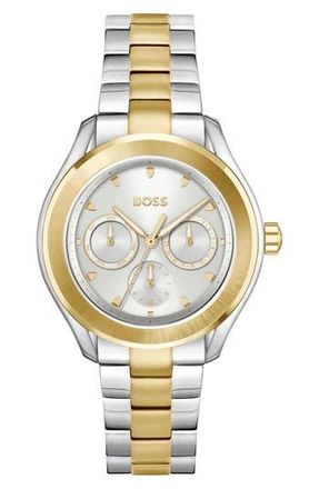 BOSS Lida Chronograph Bracelet Watch, 38mm in Silver Dial at Nordstrom Rack