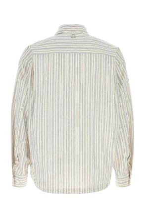 Wooyoungmi Mens Embroidered Cotton Shirt Blue Exterior: Camicie