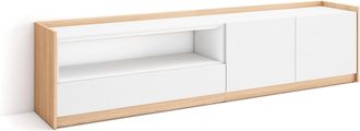 Skraut Home Skraut Home - Mueble Tv, Televisi&oacute;n, 207x37x50cm, Para Tv Hasta 80, Blanco Y Roble Soft