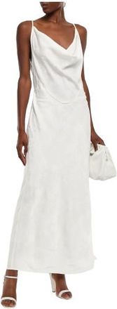 Victoria Beckham White Jacquard Cowl Neck Maxi Dress Size S