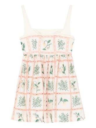 Agua Bendita strappy floral mini dress - women - Cotton/Polyester/Cotton - S - Neutrals