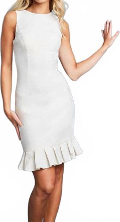 Jovani Sleeveless Sheath Cocktail Dress In Ivory