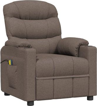 vidaXL Sill&oacute;n De Masaje Reclinable De Tela Gris Taup&eacute; Vidaxl