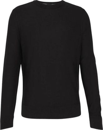 HUGO BOSS Avac Knit - Heren - Ronde hals truien - Zwart - L - Wol - Truien & Vesten