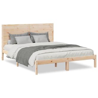 Berkfield Home Extra Long Bed Frame without Mattress 140x220 cm Solid Wood in Light Tan