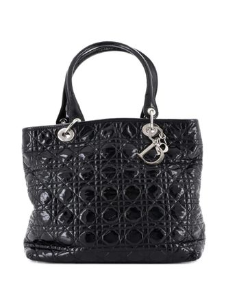 Dior Lady Dior Soft Cannage Quilt Patent Large tote bag - Nero
