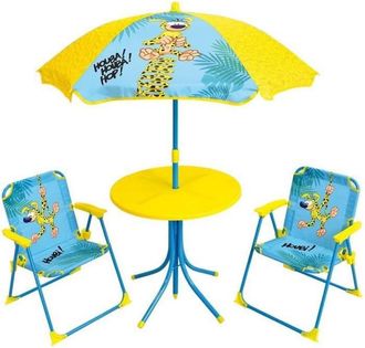 Les Tendances Les Tendances - Marsupilami Salon De Jard&iacute;n Para Ni&ntilde;os Que Incluye 1 Mesa, 2 Sillas Plegables Y 1 Paraguas