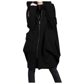 Generic Autumn Jackets For Women Uk Womens Wool Coat Teddy Coat Hoodie Zip Ladies Hooded Long Cardigan Women Cardigan Full Top Dress Jacket Womens Coat Womens