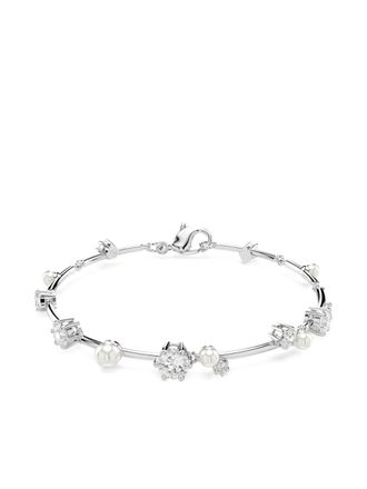 Swarovski Constella bracelet - women - Faux Pearl/Zirconia/Swarovski Crystal/Rhodium Plated Metal - One Size - Silver