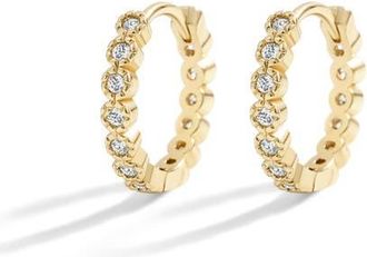 Mint & Lily Shimmer Huggie Hoop Earrings in 18K Gold Plated at Nordstrom