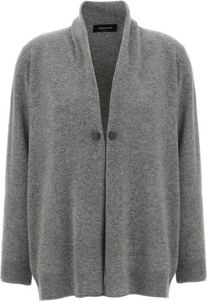Fabiana Filippi Grey Jewel brooch cardigan