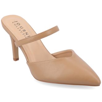Journee Collection Womens Yvon SuperNatural Shades Pointed Toe Mule Pumps