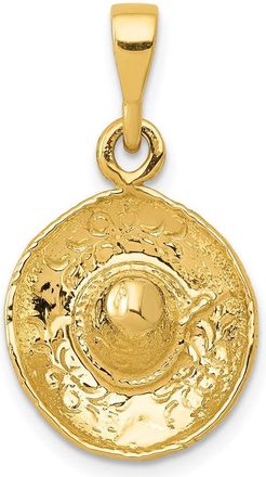 Diamond2Deal 14k Yellow Gold 3D Sombrero Pendant