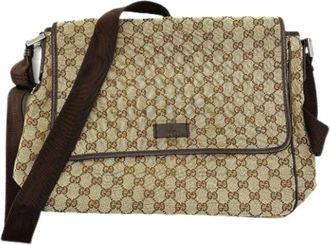 Gucci Pre-owned GG Canvas Schoudertas - Dames - Vintage Schoudertas - Beige - ONE Size - Leer - Vintage