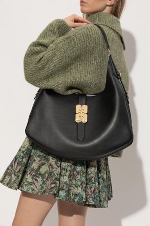 Ganni Shoulder Bag Large Kat, Womens, Black