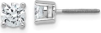 Diamond2Deal 14k Yellow Gold 3/4 ct Round Lab Grown Diamond Stud Earrings Screw Back VS Clarity, G-H Color