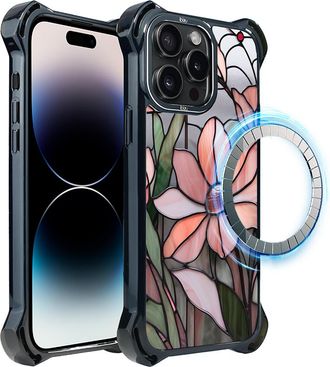 OEM Funda Ibizu Dropguard Ultra Para Iphone 14 Pro Max Con Magsafe, Color Cristal, Rosa Magnolia