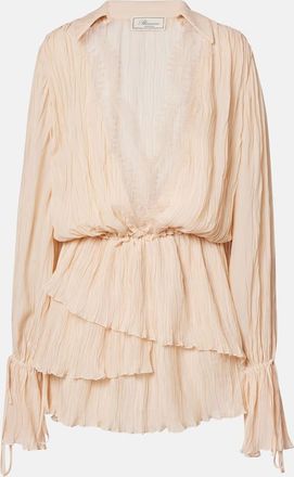 Blumarine Abito corto in georgette con pizzo