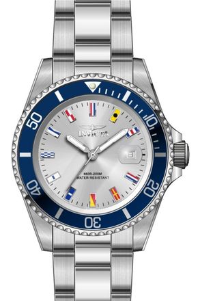 Invicta Pro Diver 49885 Heren Horloge - Quartz Uurwerk - Roestvrij Staal met zilveren Wijzerplaat - 40mm