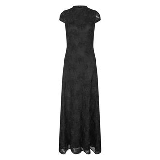 Rotate ROTATE Birger Christensen - Vestido Largo de Malla con Flores - Dresses - Mujer - Negro - XS