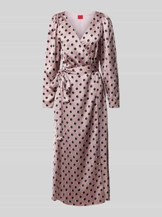HUGO BOSS Midikleid in Wickel-Optik Modell Kapia in Altrosa, Gr&ouml;&szlig;e 32