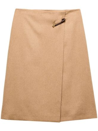 Prada Wollen midi-rok - Beige
