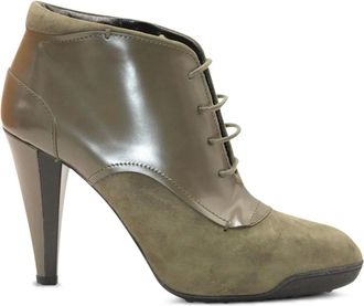 Tod's suede lace-up boots - women - Rubber/Suede/Leather/Leather - 36 - Green