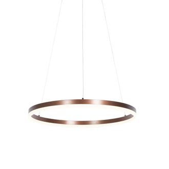 QAZQA L&aacute;mpara colgante de dise&ntilde;o bronce 60 cm con led regulable en 3 pasos