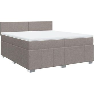 vidaXL Cama Box Spring Con Colch&oacute;n Tela Gris Taupe 200x200 Cm Vidaxl