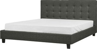 Beliani Beliani - Letto tessuto grigio scuro con rete a doghe 180 x 200 cm La Rochelle
