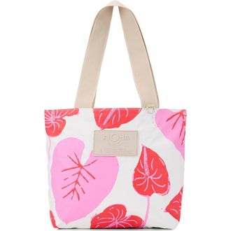 Aloha Collection Mini Day Tripper Anthurium Water Resistant Tote in Sweetheart at Nordstrom