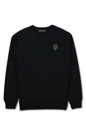 Riot Society Melting Smile Crewneck Sweatshirt in Black at Nordstrom Rack, Size Small