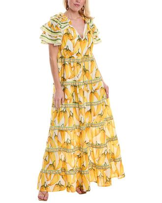 Farm Rio Swiss Dot Tiered Maxi Dress