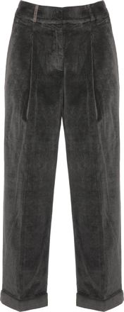 PESERICO Grey Relaxed-Fit Corduroy Pants