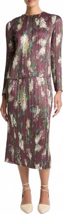 Vince Micro Pleated Skirt In Lilac Print