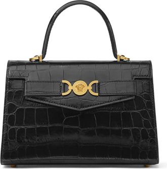 Versace Medusa 95 croc-effect tote bag - women - Calf Leather - One Size - Black
