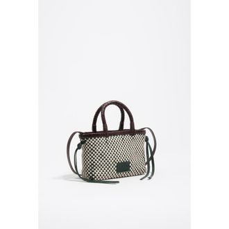 Bimba & Lola Plaited Leather XS Bag in Dark Green at Nordstrom