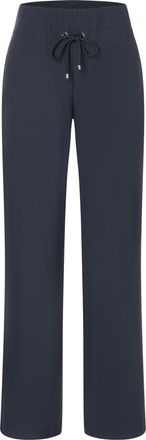 MAC Broeken Stoffhose MAC EASY WIDELEG, Damen, Gr. 34, L&auml;nge 34, blau (dunkelblau), Web, Obermaterial: 77% Polyamid, 23% Elasthan, unifarben, weit kn&ouml;chellang, Ho