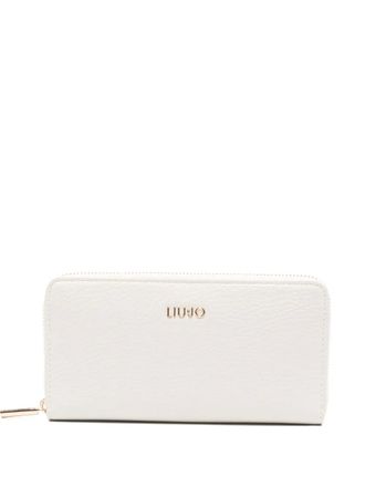 Liu Jo logo-plaque zip wallet - women - Polyester/Polyester/Polyurethane Resin - One Size - Neutrals