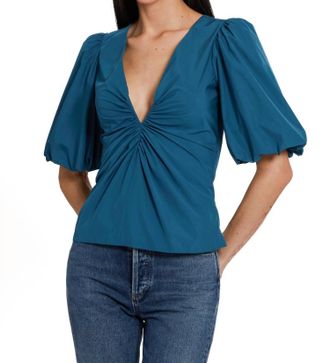 Amanda Uprichard Neveah Top In Teal