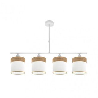 Fabrilamp Fabrilamp - Lampara Cloe 4xe14 Blanca/blanca-madera Clara Regx75x14 Cm