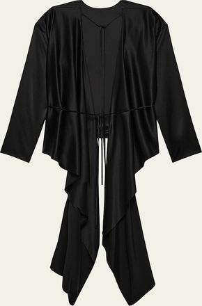 Helmut Lang Draped Silk Satin Scarf Top