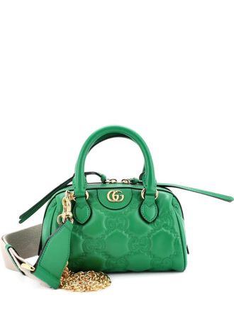 Gucci Ophidia Convertible Boston Top Handle Bag GG Matelasse Leather Mini crossbody bag - Verde