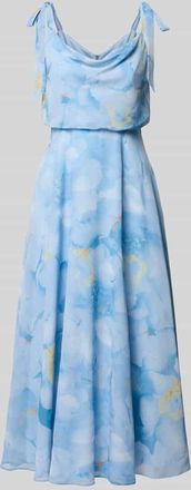 Jake*s Knielanges Cocktailkleid mit floralem Allover-Print in Sky, Gr&ouml;&szlig;e 32
