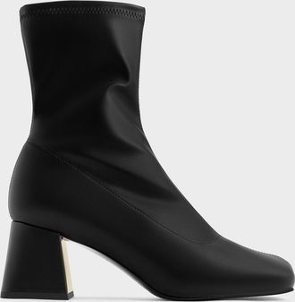 Charles & Keith Jully Metallic Trapeze Heel Ankle Boots