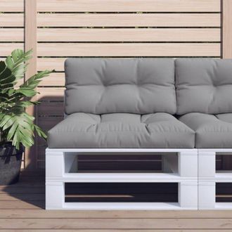 vidaXL Cuscini per Pallet 2 pz Grigi in Tessuto vidaXL